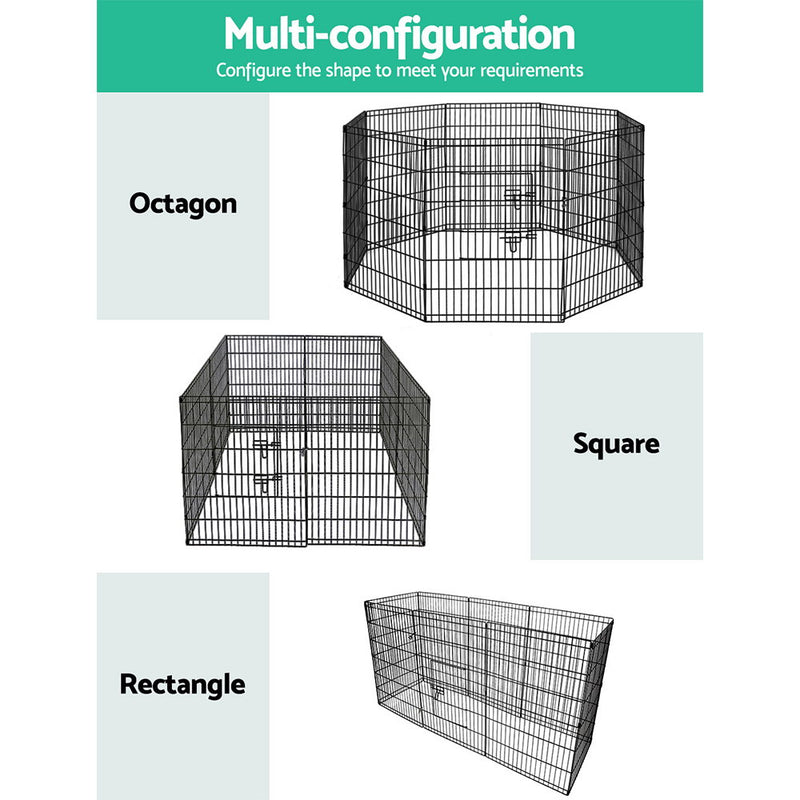 Danoz Direct - i.Pet Buy 1 Get 1 Deal, 2x36" 8 Panel Dog🐶 Playpen Pet Fence Exercise Cage Enclosure Play Pen
