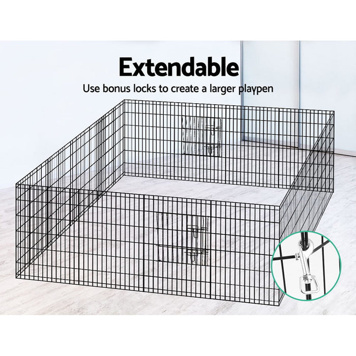 Danoz Direct - i.Pet 2x36" 8 Panel Dog Playpen Pet Fence Exercise Cage Enclosure Play Pen