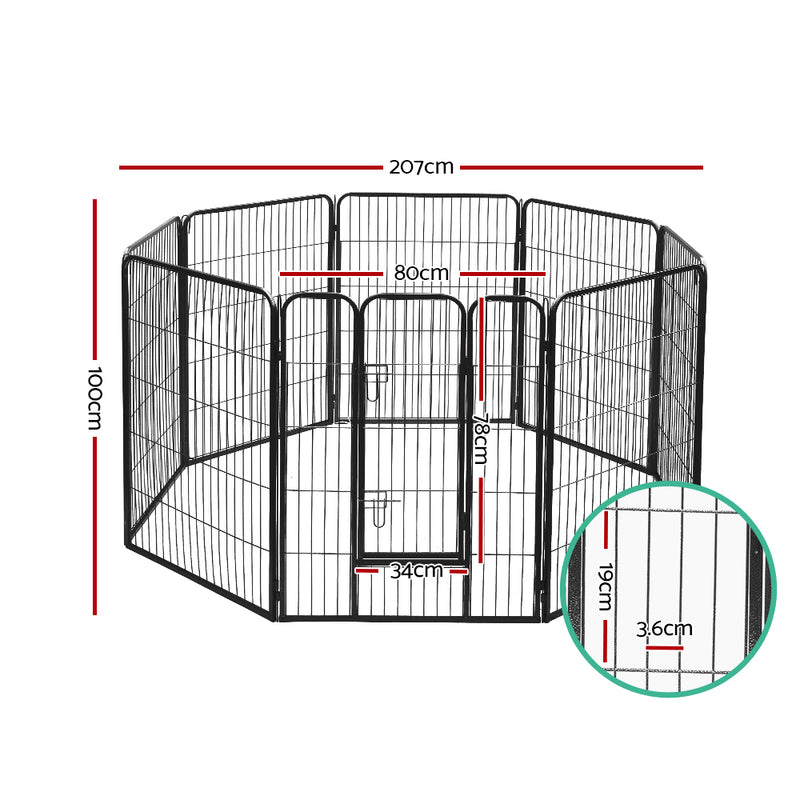 Danoz Direct - i.Pet 40" 8 Panel Dog🐶 Playpen Pet Exercise Cage Enclosure Fence Play Pen