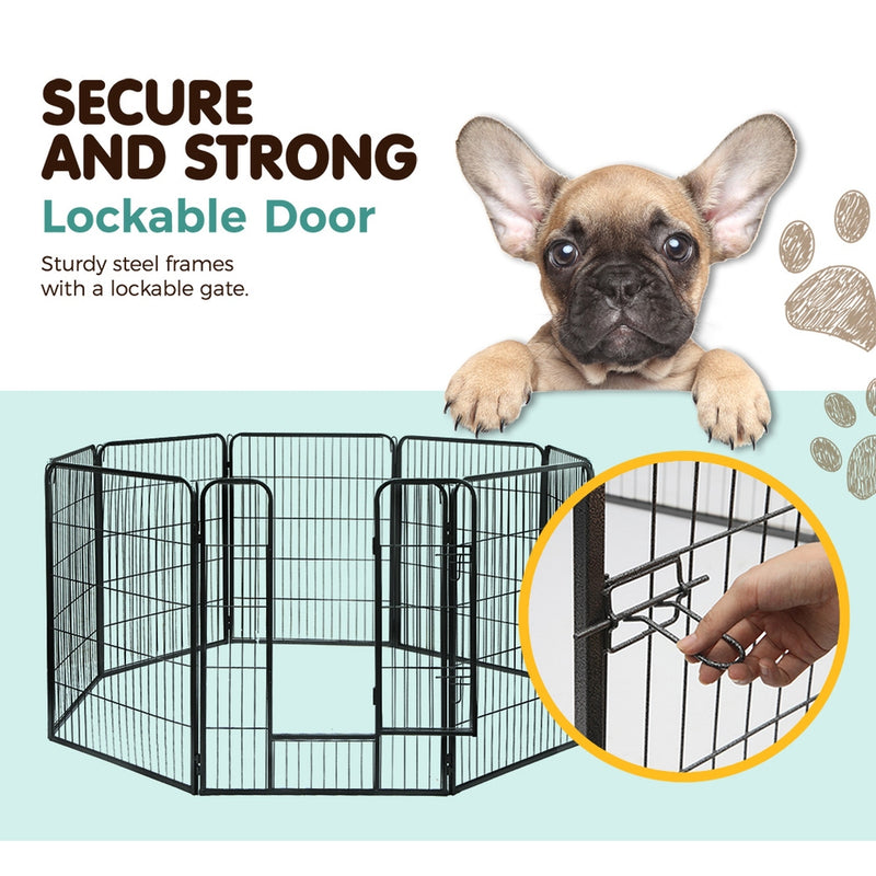 Danoz Direct - i.Pet 40" 8 Panel Dog🐶 Playpen Pet Exercise Cage Enclosure Fence Play Pen