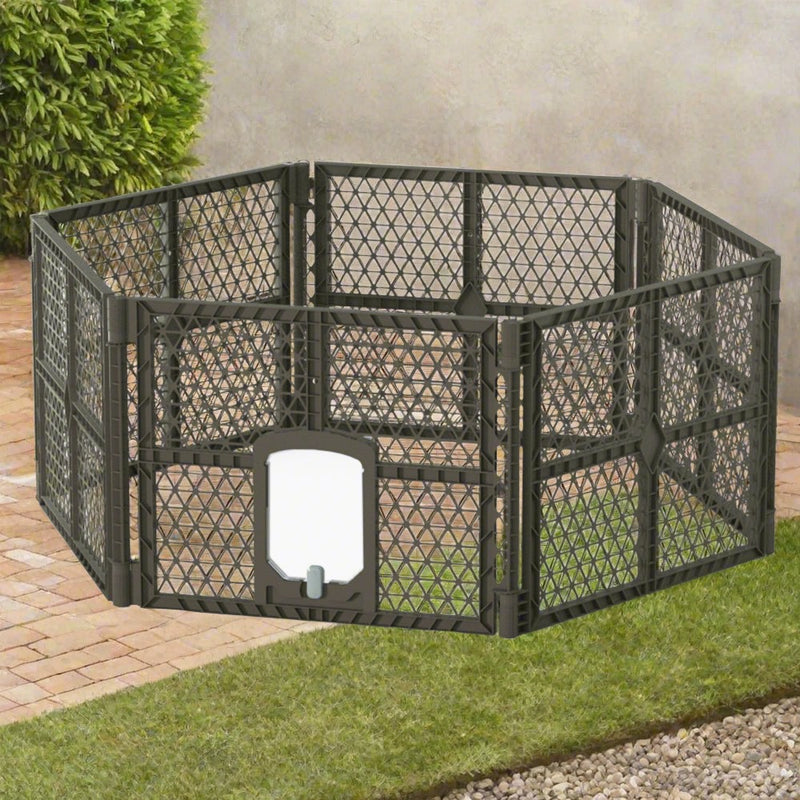 Danoz Direct - i.Pet Dog Playpen Enclosure 6 Panel Pet Fence Plastic Play Pen