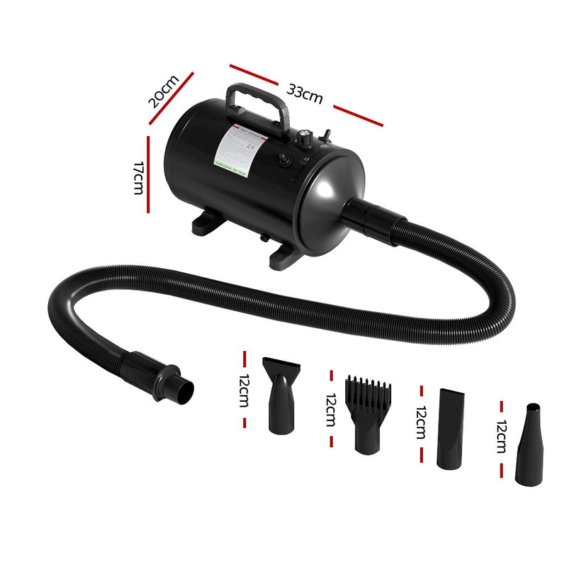 Danoz Direct - i.Pet Pet Hair Dryer Dog Cat Grooming Speed Blower Hairdryer Heater Low Noise