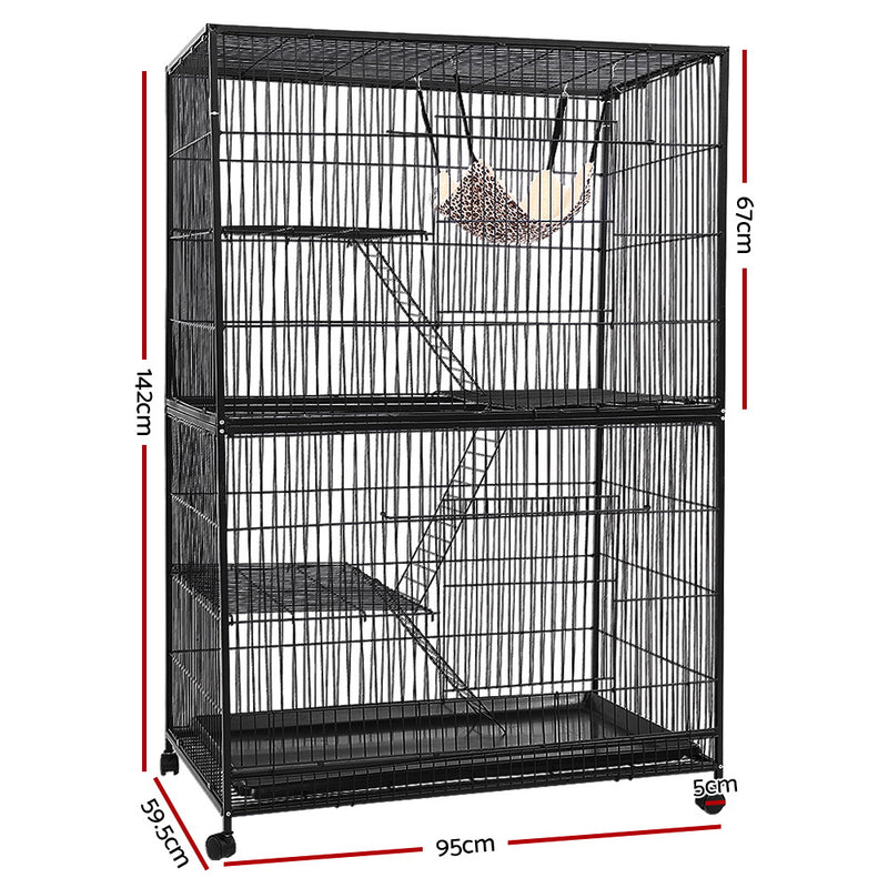 Danoz Direct - i.Pet Rabbit Cage 142cm Hutch 4 Level Bird Guinea Pig Ferret