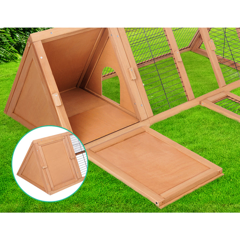 Danoz Direct - i.Pet Rabbit Hutch 119cm x 51cm x 44cm Chicken Coop Large Run Wooden Cage Outdoor