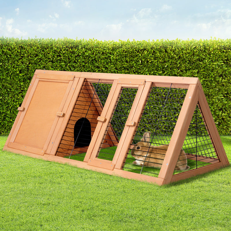 Danoz Direct - i.Pet Rabbit Hutch 119cm x 51cm x 44cm Chicken Coop Large Run Wooden Cage Outdoor