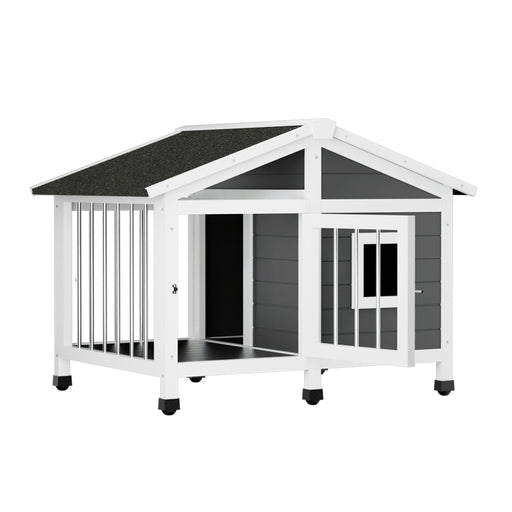 Danoz Direct - i.Pet Dog Kennel House Large Wooden Outdoor Pet Kennels Indoor Puppy Cabin Home