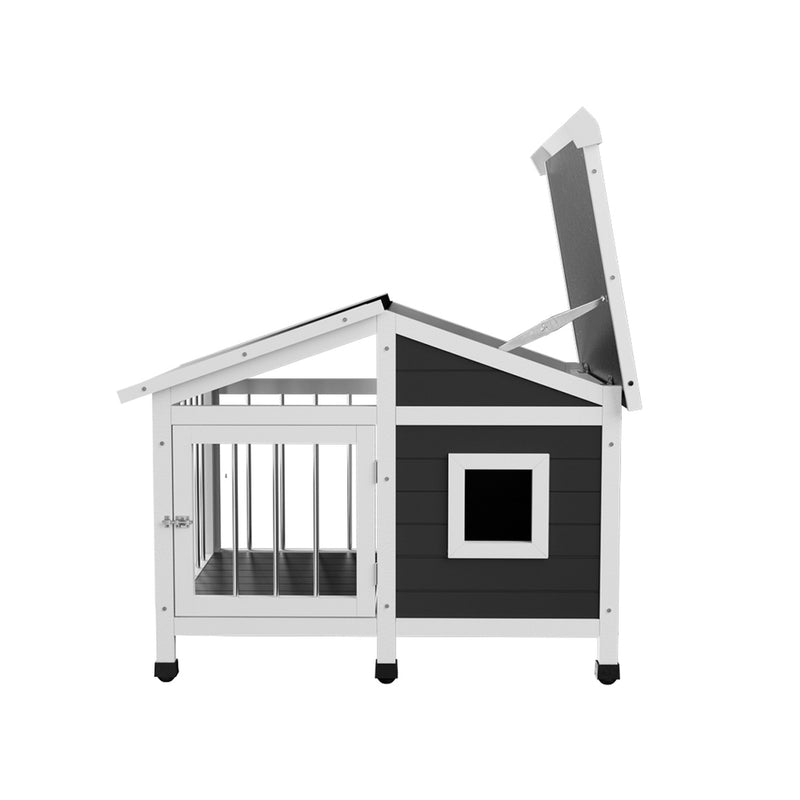 Danoz Direct - i.Pet Dog Kennel House Large Wooden Outdoor Pet Kennels Indoor Puppy Cabin Home