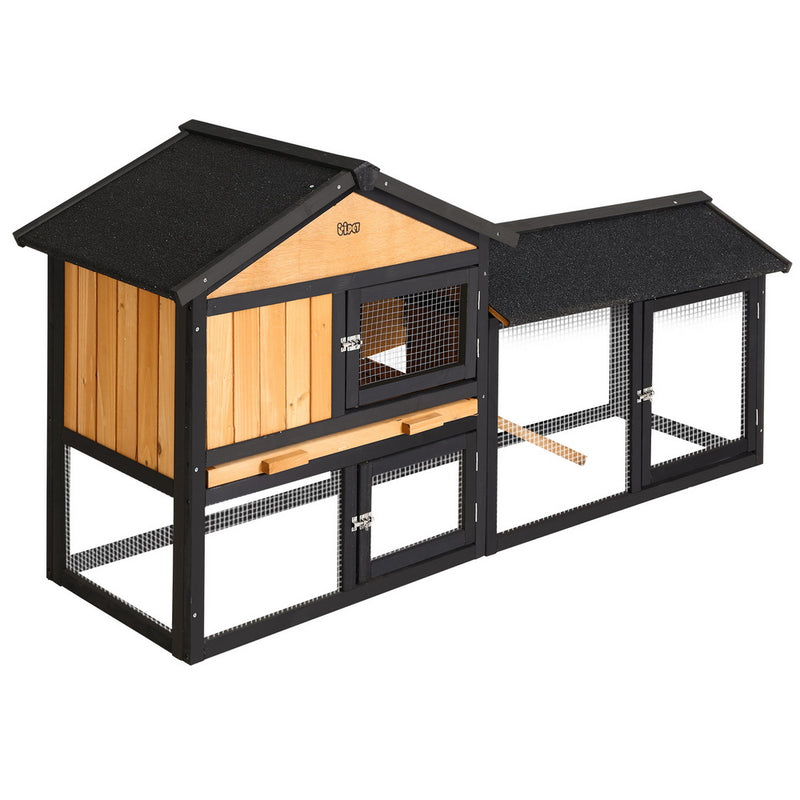 Danoz Direct - i.Pet Chicken🐓 Coop Rabbit🐇 Hutch 165cm x 43cm x 86cm Extra Large Run House Cage Wooden Outdoor
