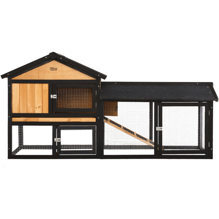 Danoz Direct - i.Pet Chicken Coop Rabbit Hutch 165cm x 43cm x 86cm Extra Large Run House Cage Wooden Outdoor