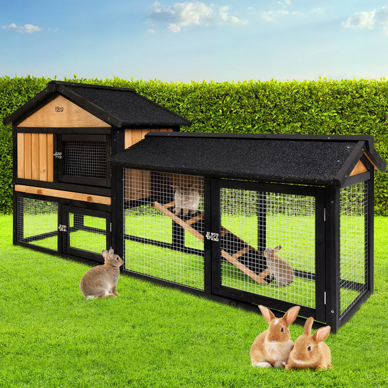Danoz Direct - i.Pet Chicken🐓 Coop Rabbit🐇 Hutch 165cm x 43cm x 86cm Extra Large Run House Cage Wooden Outdoor