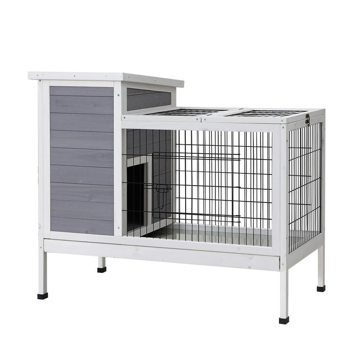 Danoz Direct - i.Pet Rabbit Hutch 97cm x 49cm x 86cm Chicken Coop Large Run Wooden Outdoor Cage House