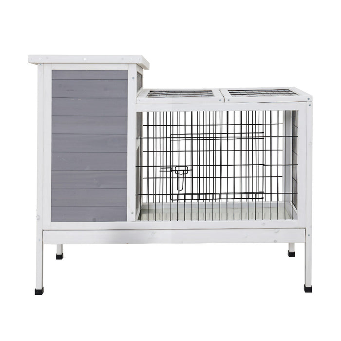 Danoz Direct - i.Pet Rabbit Hutch 97cm x 49cm x 86cm Chicken Coop Large Run Wooden Outdoor Cage House