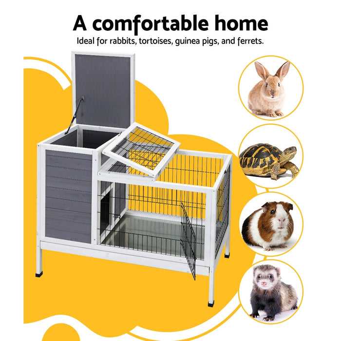 Danoz Direct - i.Pet Rabbit Hutch 97cm x 49cm x 86cm Chicken Coop Large Run Wooden Outdoor Cage House