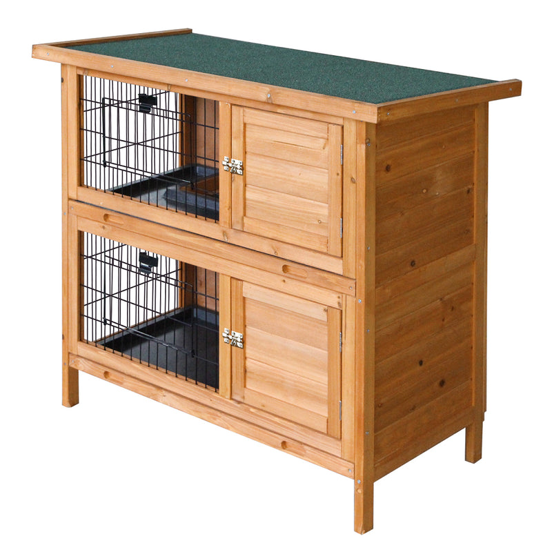 Danoz Direct - i.Pet Rabbit Hutch 91.5cm x 45cm x 82cm Chicken Coop Large Wooden House Run Cage Pet Bunny