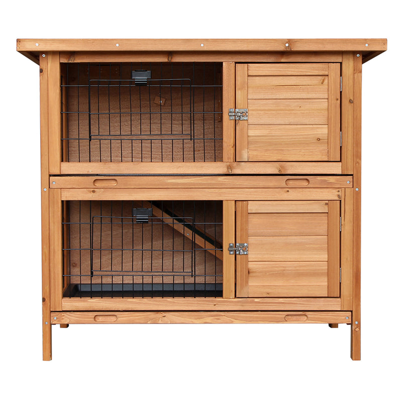 Danoz Direct - i.Pet Rabbit Hutch 91.5cm x 45cm x 82cm Chicken Coop Large Wooden House Run Cage Pet Bunny