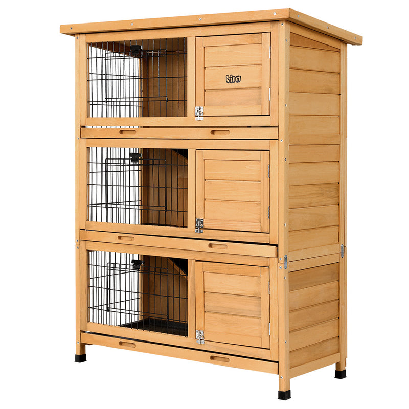 Danoz Pets - i.Pet Rabbit Hutch 91.5cm x 46cm x 116.5cm Chicken Coop Large House Cage Run Wooden - Free Postage