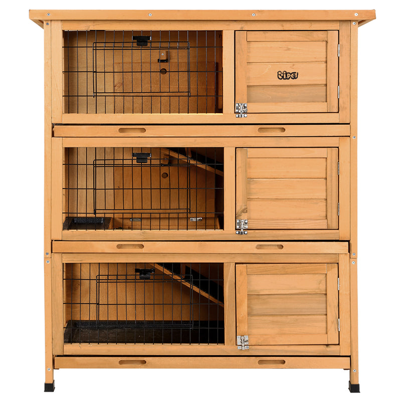 Danoz Pets - i.Pet Rabbit Hutch 91.5cm x 46cm x 116.5cm Chicken Coop Large House Cage Run Wooden - Free Postage