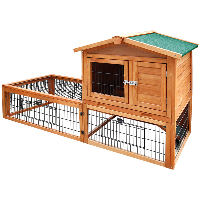 Danoz Direct - i.Pet Chicken🐓 Coop 155cm x 49cm x 90cm Rabbit🐰 Hutch Large Run Wooden Cage House Outdoor