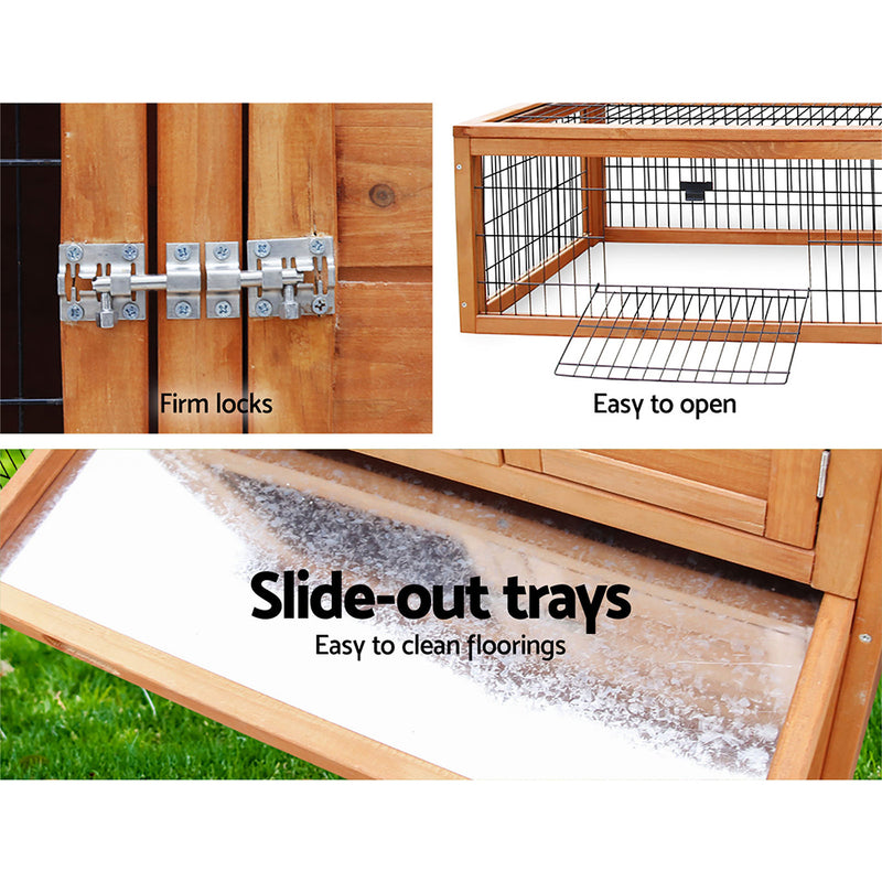 Danoz Direct - i.Pet Chicken🐓 Coop 155cm x 49cm x 90cm Rabbit🐰 Hutch Large Run Wooden Cage House Outdoor