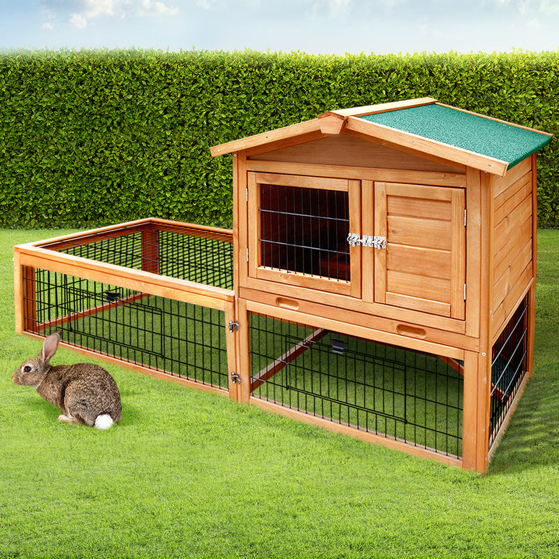 Danoz Direct - i.Pet Chicken🐓 Coop 155cm x 49cm x 90cm Rabbit🐰 Hutch Large Run Wooden Cage House Outdoor