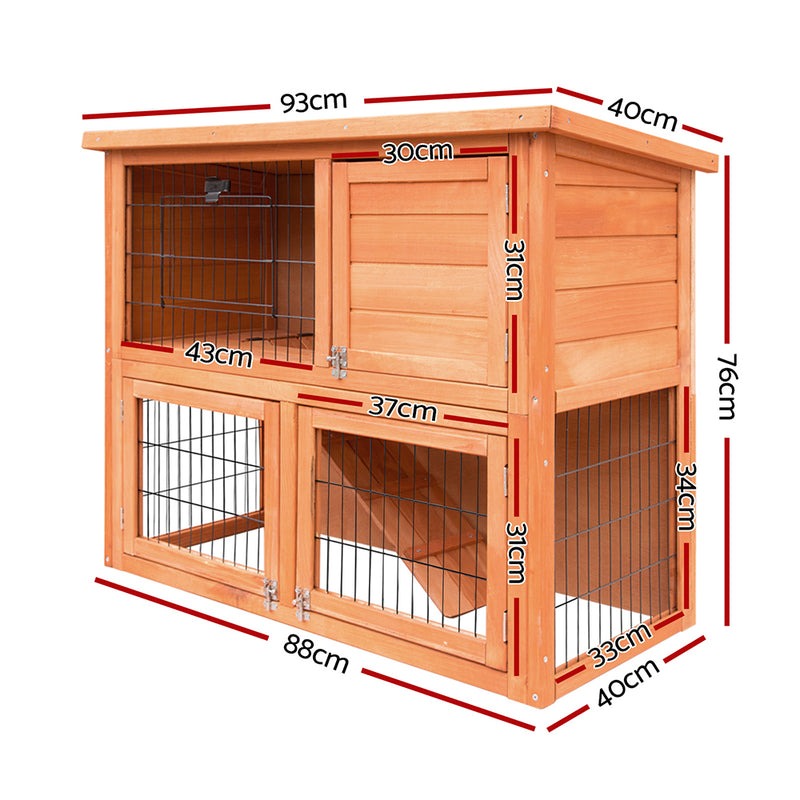 Danoz Direct - i.Pet Chicken🐓 Coop 88cm x 40cm x 76cm Rabbit🐰 Hutch Large House Run Wooden Cage Outdoor