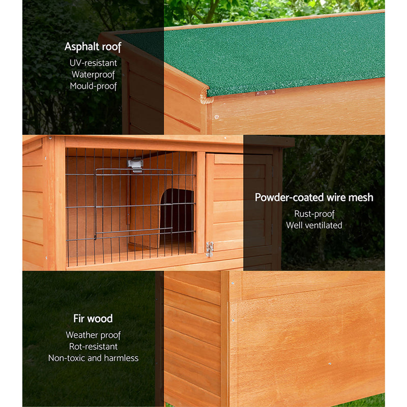 Danoz Direct - i.Pet Chicken🐓 Coop 88cm x 40cm x 76cm Rabbit🐰 Hutch Large House Run Wooden Cage Outdoor