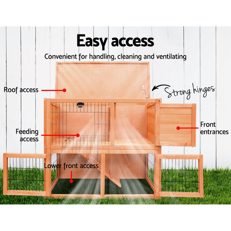 Danoz Direct - i.Pet Chicken🐓 Coop 88cm x 40cm x 76cm Rabbit🐰 Hutch Large House Run Wooden Cage Outdoor