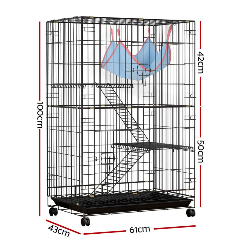 Danoz Pets - i.Pet Rabbit🐰🐰 Cage 100cm Hutch 3 Level Indoor Guinea Pig Ferret - Free Postage