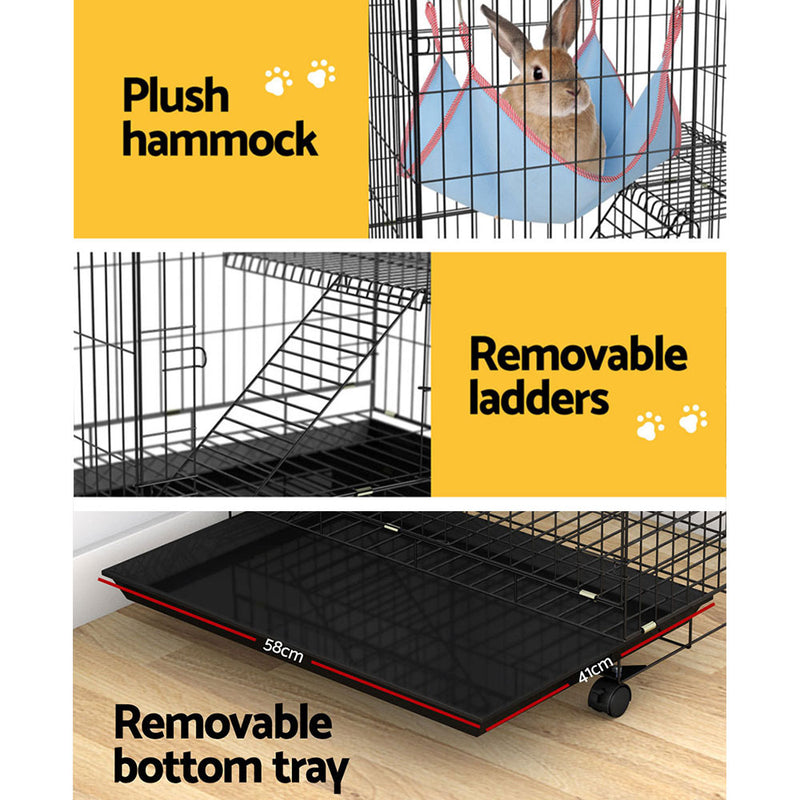 Danoz Pets - i.Pet Rabbit🐰🐰 Cage 100cm Hutch 3 Level Indoor Guinea Pig Ferret - Free Postage