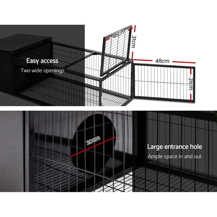 Danoz Direct - i.Pet Rabbit Cage 122x52cm Hutch Enclosure Carrier Metal