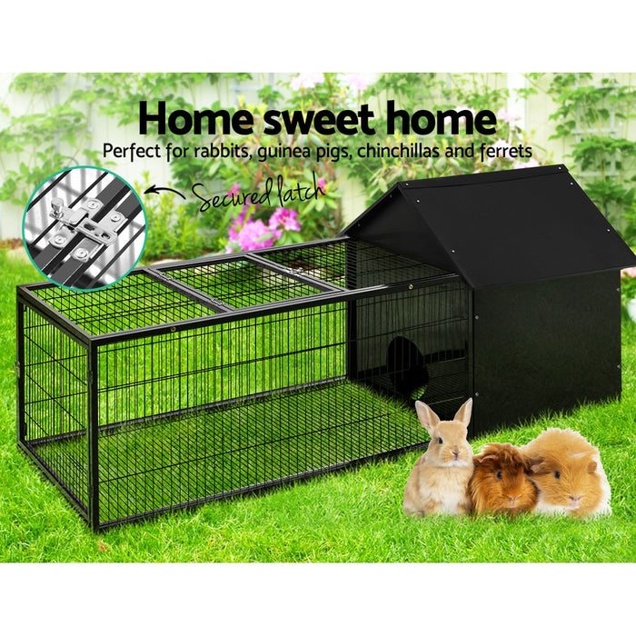 Danoz Direct - i.Pet Rabbit Cage Hutch 162x60cm Enclosure Metal
