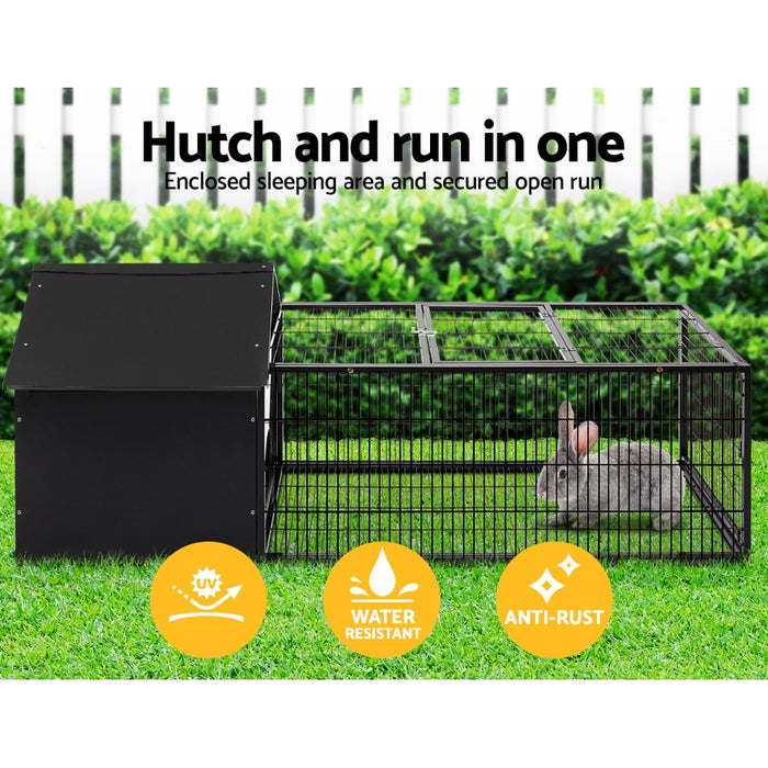 Danoz Direct - i.Pet Rabbit Cage Hutch 162x60cm Enclosure Metal