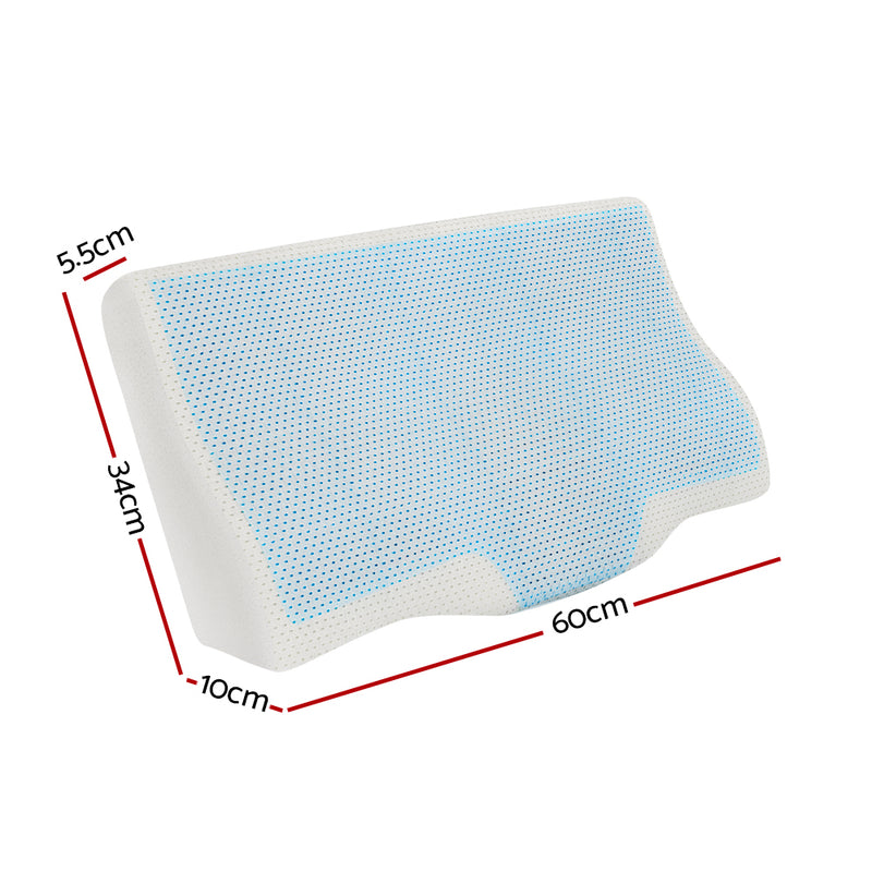 Danoz Direct - Danoz Direct Bedding - Memory Foam Contour Pillow Cool Gel Bamboo with Cover - Free Post