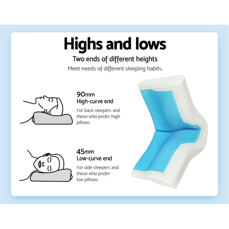 Danoz Direct - Danoz Direct Bedding - Memory Foam Contour Pillow Cool Gel Bamboo with Cover - Free Post