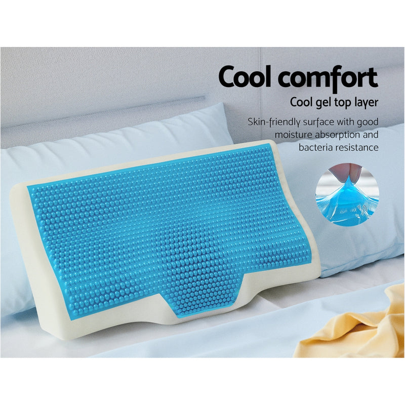 Danoz Direct - Danoz Direct Bedding - Memory Foam Contour Pillow Cool Gel Bamboo with Cover - Free Post