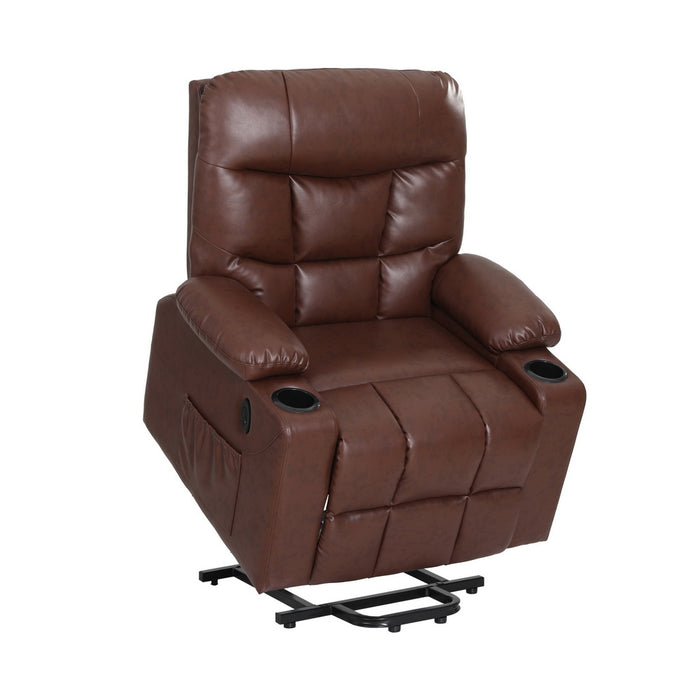 Danoz Direct- Artiss Recliner Chair. Immerse yourself in luxury with the lift assist, heated massage and leather design.