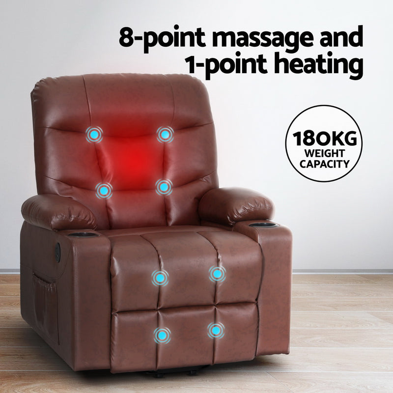 Danoz Recliner Chairs - Immerse yourself in luxury with the lift assist, heated massage and leather design.