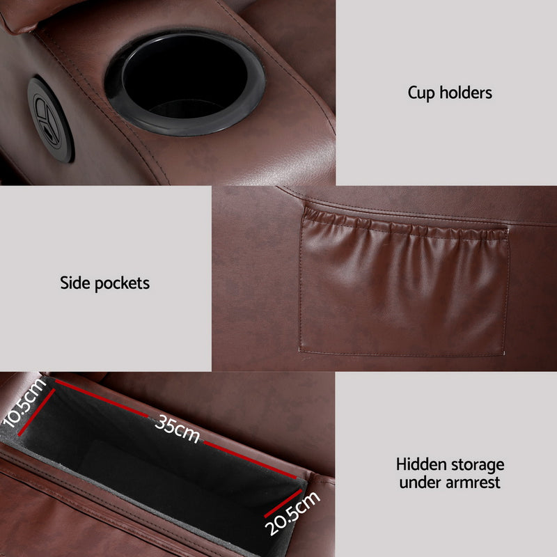 Danoz Recliner Chairs - Immerse yourself in luxury with the lift assist, heated massage and leather design.