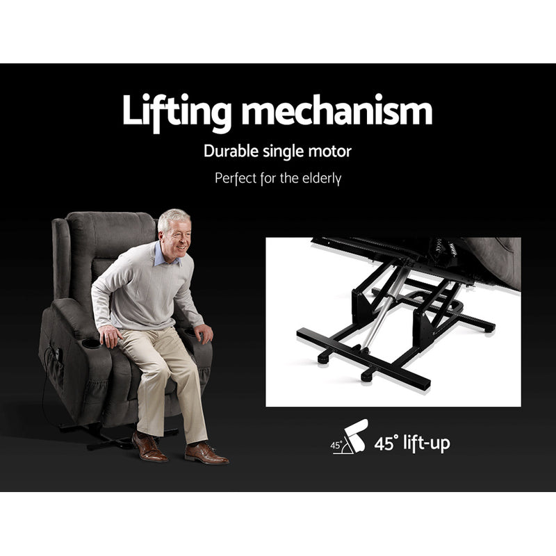 Introducing Danoz Direct - Artiss Recliner Chair! Enjoy the ultimate comfort and relaxation with heated massage and lift assist