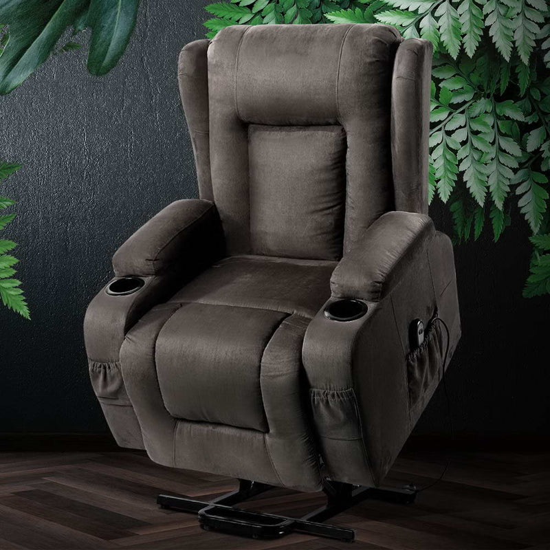 Introducing Danoz Direct - Artiss Recliner Chair! Enjoy the ultimate comfort and relaxation with heated massage and lift assist