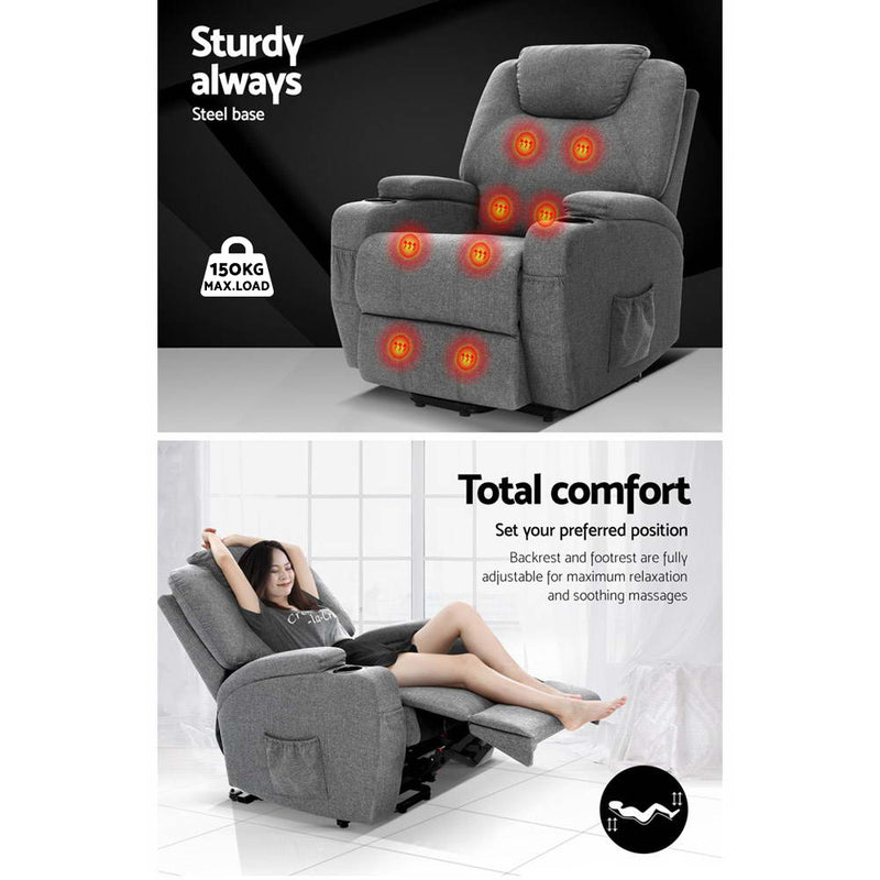 Luxurious comfort with Danoz Direct - Artiss Recliner Chair. Let the lift assist feature effortlessly guide you to a standing position