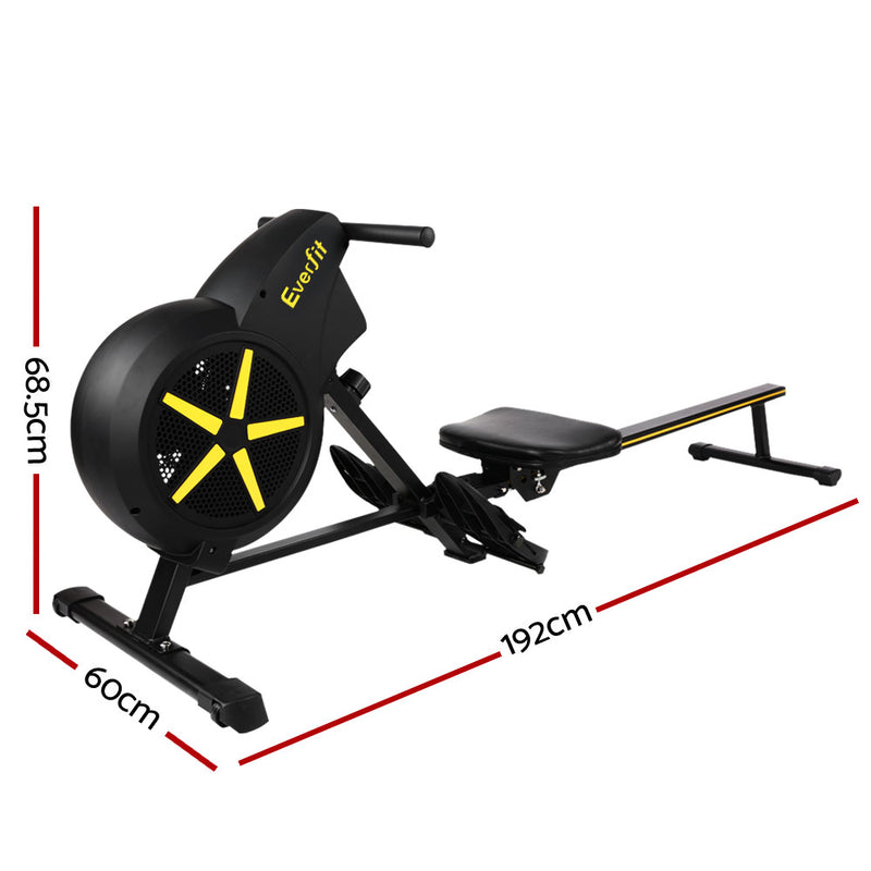 Danoz Fitness - Everfit Rowing Machine Air Rower Exercise Fitness Gym Home Cardio - Incl. Delivery