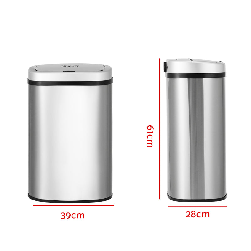 Upgrade your waste management with Danoz Direct - Devanti 50L Sensor Bin. Automatic, Motion-sensing bin