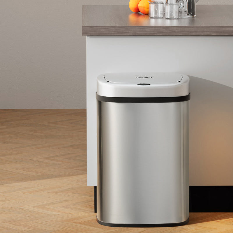 Upgrade your waste management with Danoz Direct - Devanti 50L Sensor Bin. Automatic, Motion-sensing bin