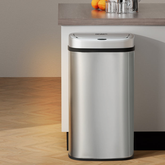 Danoz Direct - Devanti 60L Sensor Bin Motion Rubbish Automatic Silver