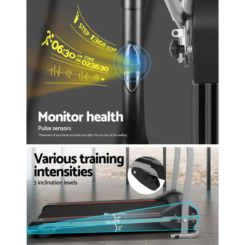 Danoz Fitness - Everfit Treadmill Electric Home Gym Fitness Exercise Machine Foldable 360mm - Incl. Delivery