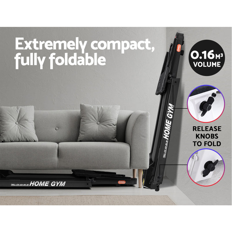 Danoz Fitness - Everfit Treadmill Electric Home Gym Fitness Exercise Fully Foldable 420mm Black - Incl. Delivery