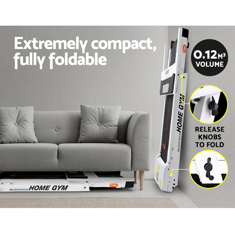 Danoz Fitness - Everfit Treadmill Electric Home Gym Fitness Exercise Fully Foldable 450mm White - Incl. Delivery