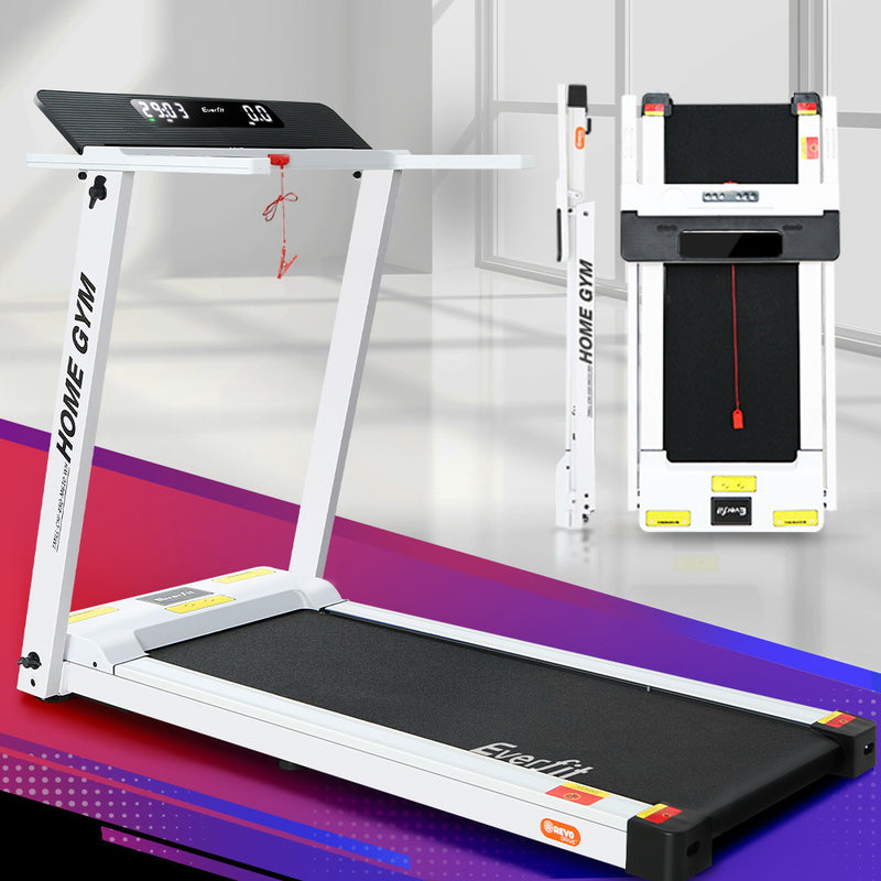 Danoz Fitness - Everfit Treadmill Electric Home Gym Fitness Exercise Fully Foldable 450mm White - Incl. Delivery