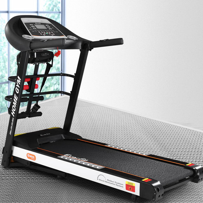Danoz Direct - Electric Treadmill 450mm 18kmh 3.5HP Auto Incline Home Gym Run Exercise Machine Fitness Dumbbell Massager Sit Up Bar